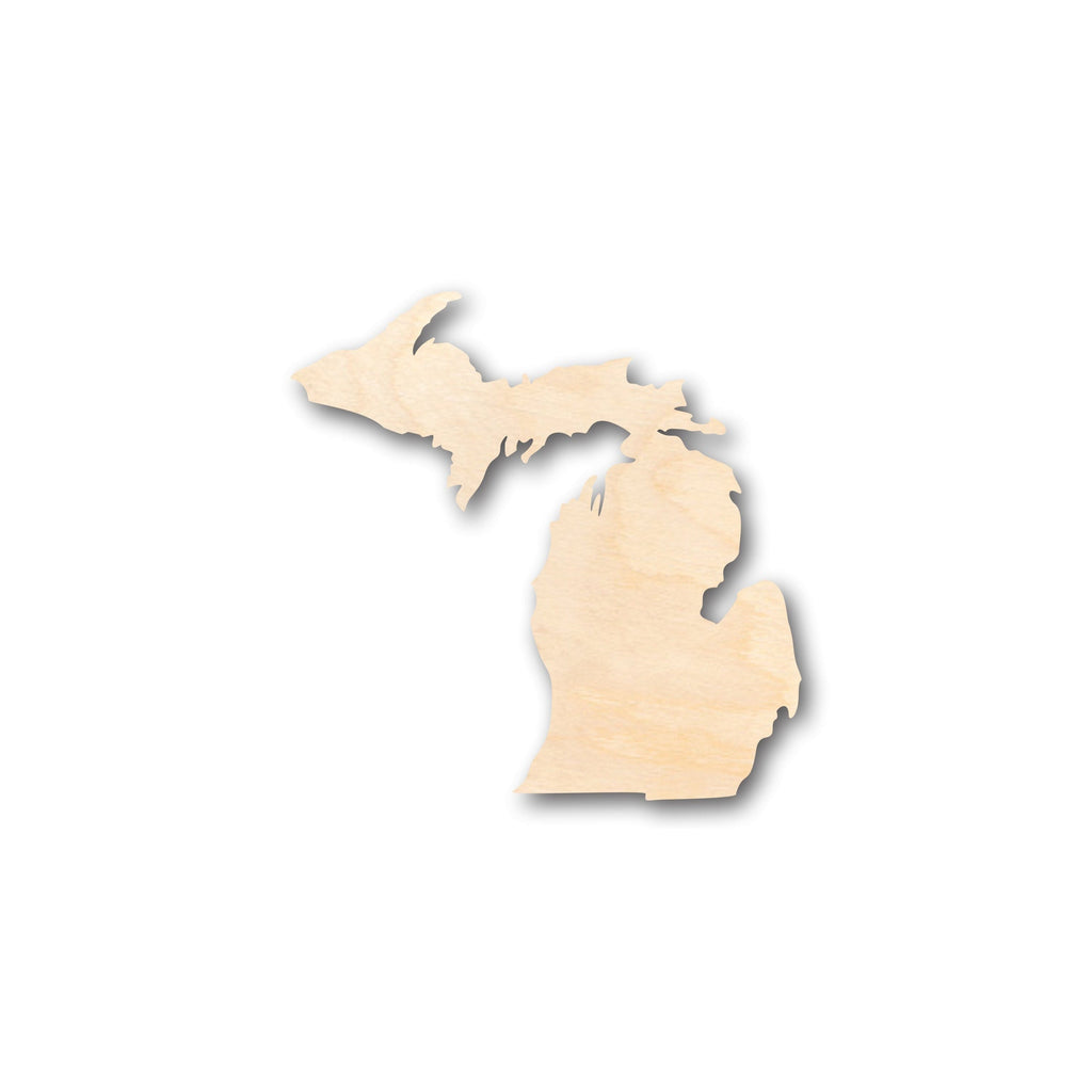 Unfinished Wood Michigan Connected Shape - Craft - up to 46" DIY