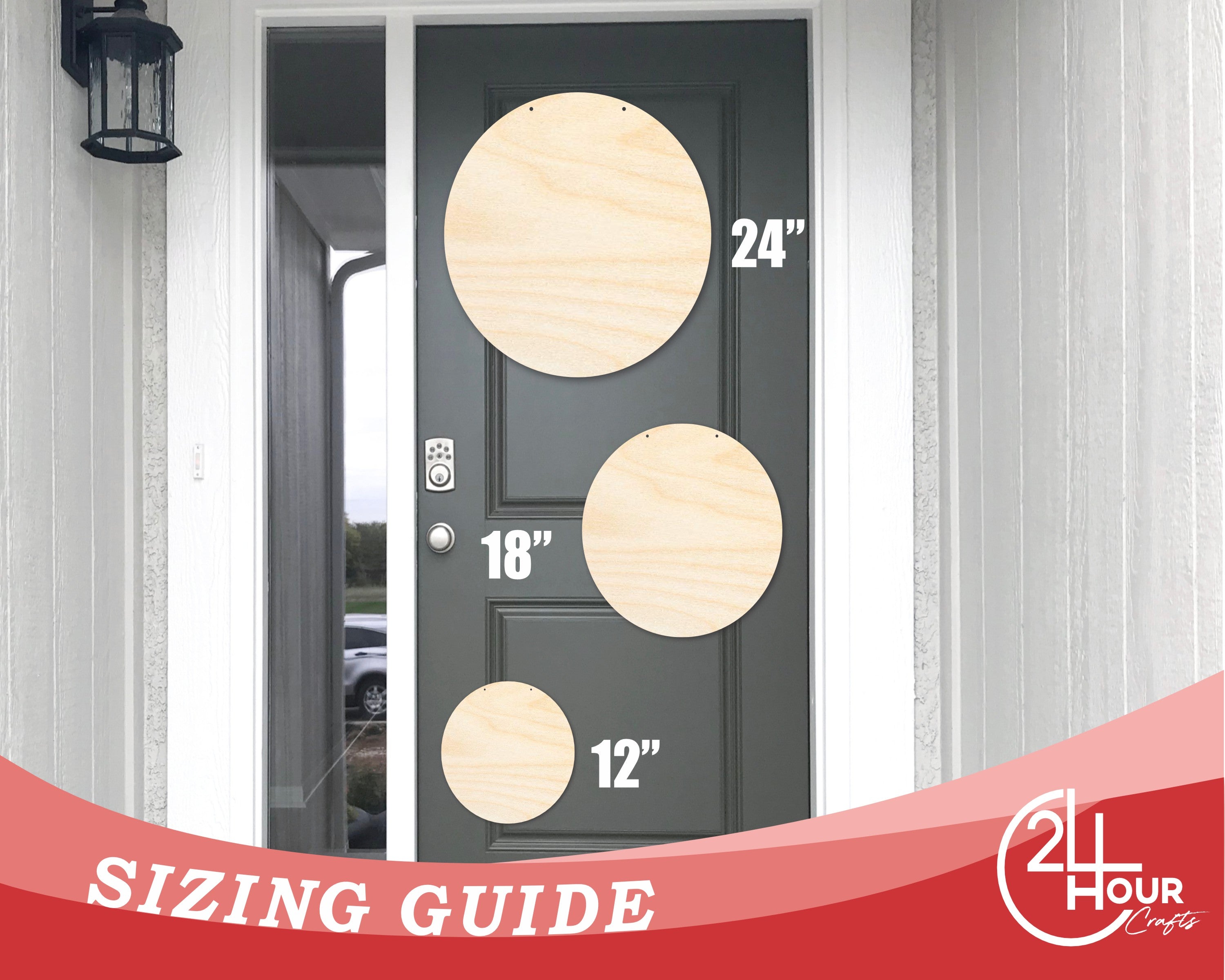 Unfinished Circle Door Hanger | DIY Craft Cutout | Door Hanger | up to 46" DIY