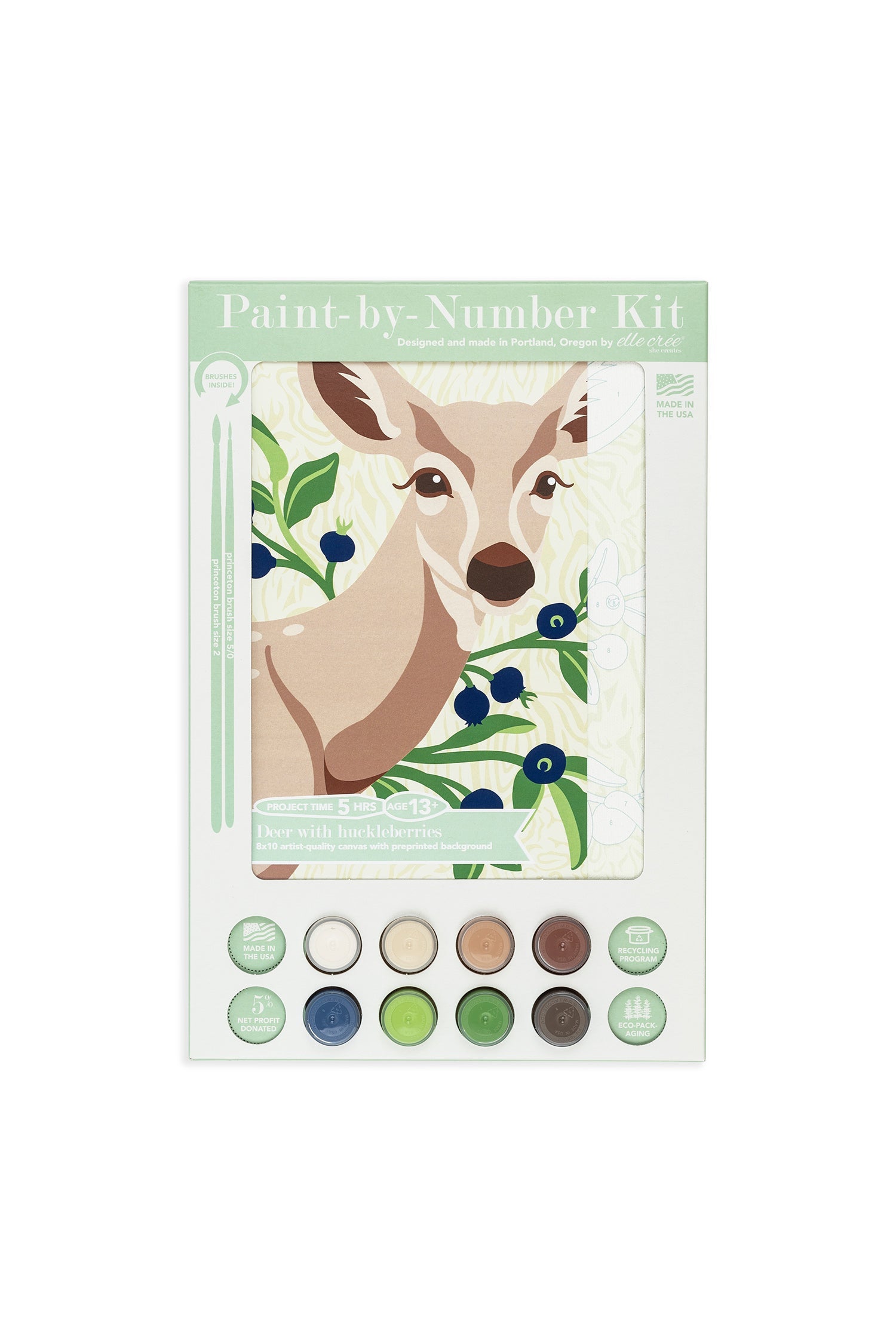 Deer with Huckleberries | 8x10 paint-by-number kit