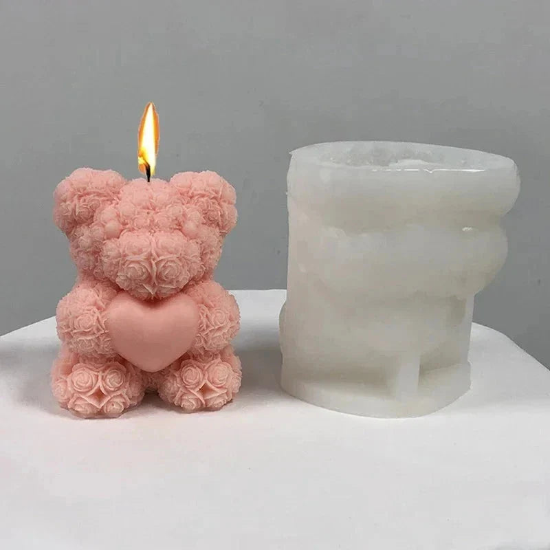 3D Bear Hug Silicone Candle Mold – Cute DIY Bear Candle, Soap & Resin Craft Mold for Handmade Gifts & Home Décor