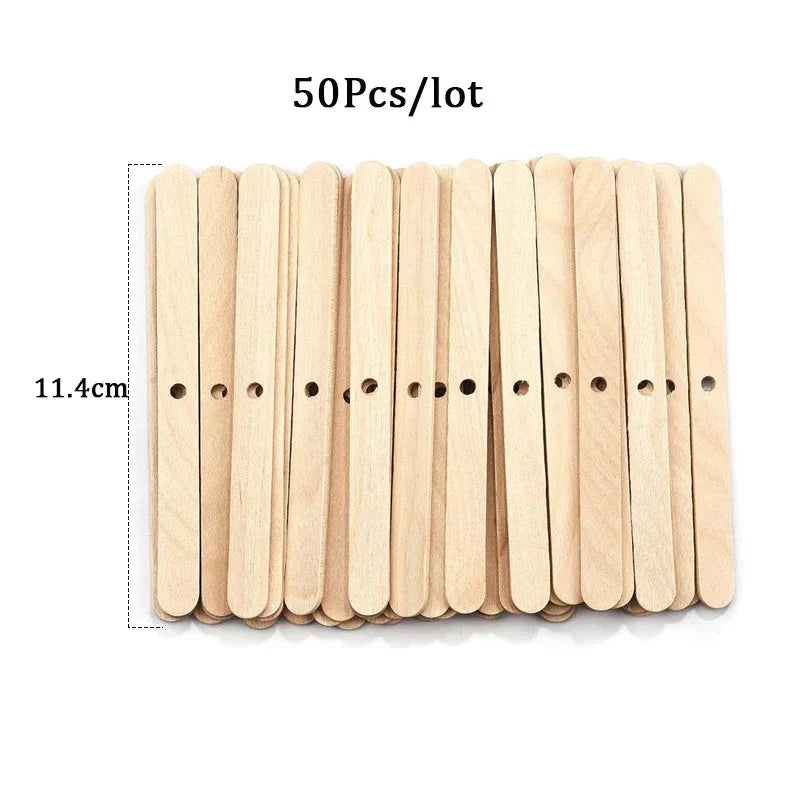 120Pcs Waxed Cotton Candle Wicks with Metal Stand – Smokeless Pre-Waxed Wick Set for DIY Candle Making, Soy & Paraffin Wax Supplies