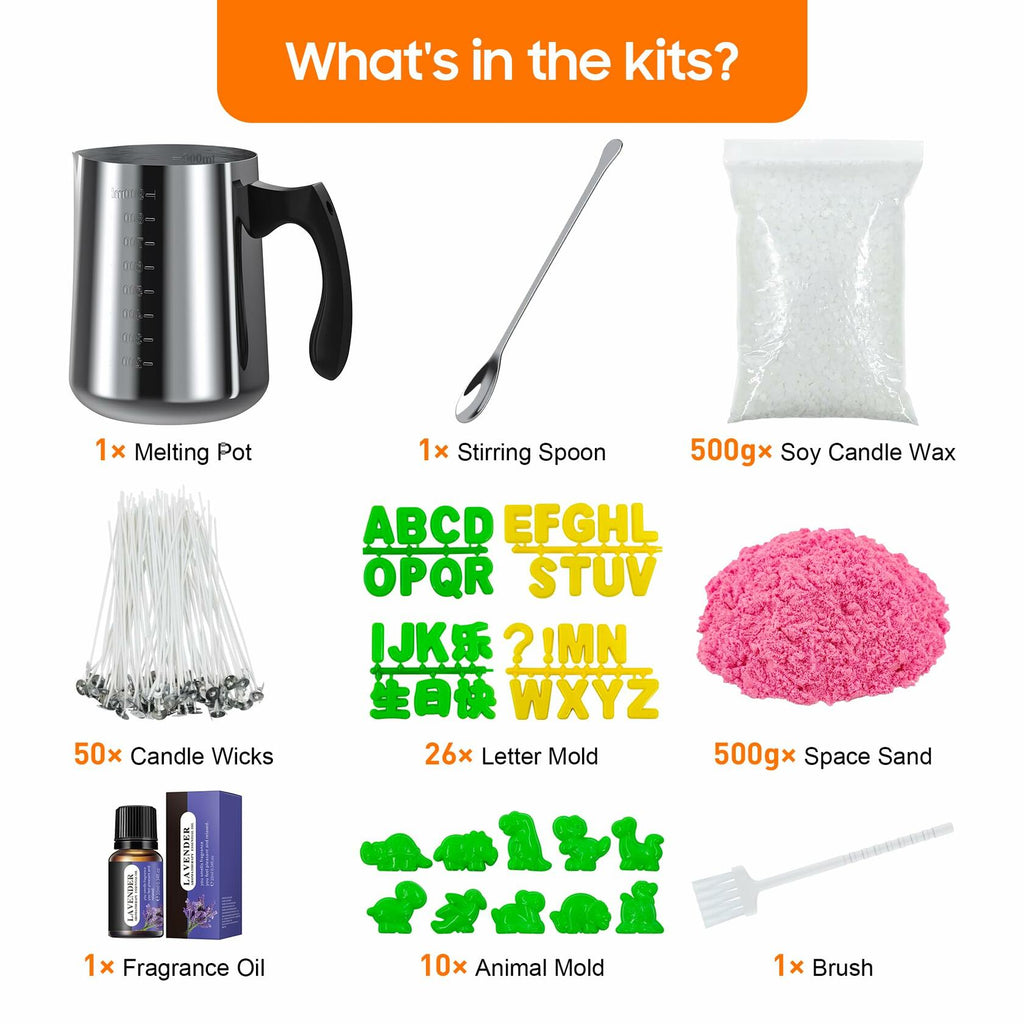 ZODELOW Soy Wax Candle Making Kit with Molds & Melter for Adults & Kids